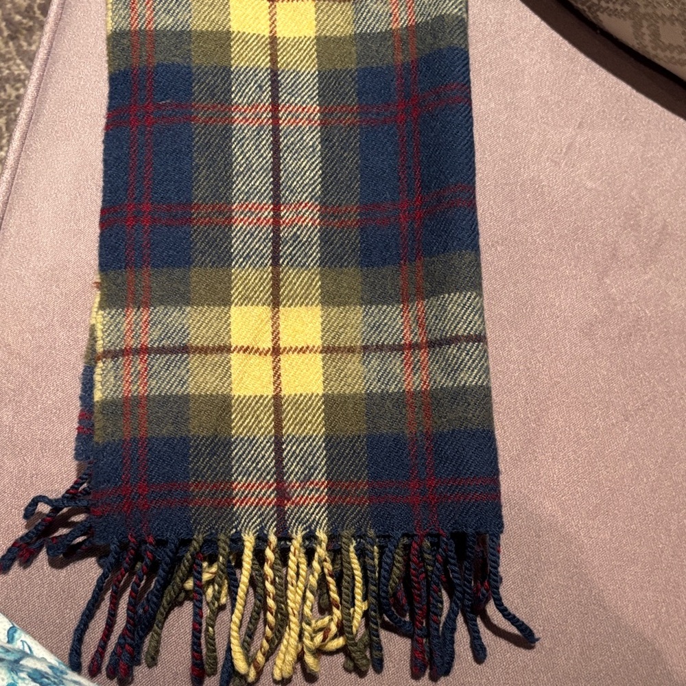 Banana Republic Plaid Scarf - Blue, Yellow, Red 100% wool